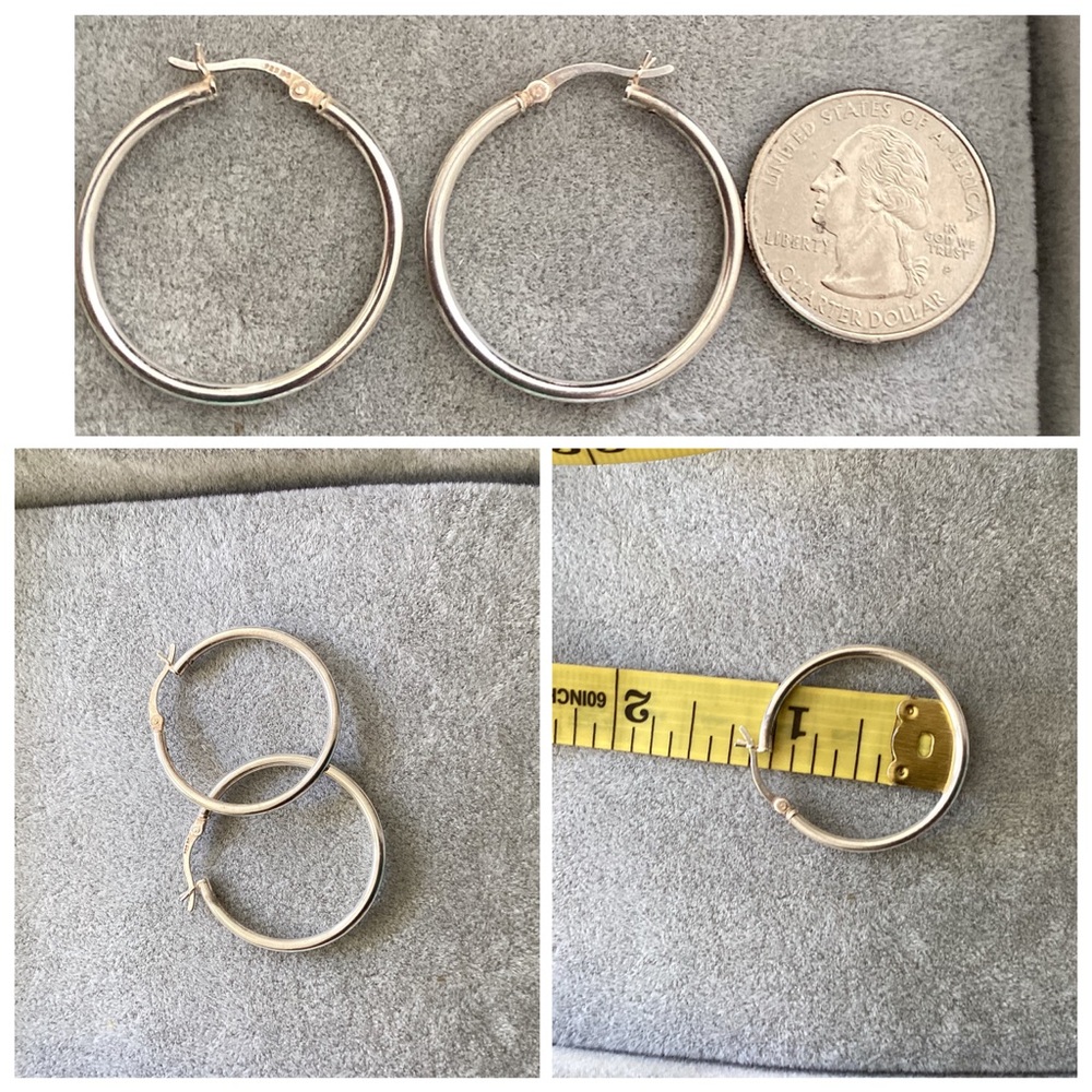 🚨 Vintage Sterling Silver Hoop Earrings